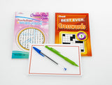 Get Well Gifts for Women Beat the Boredom Box Gift Basket with Get Well Message Plush Non-Slip Socks Lip Balm Travel Tissue Cream Crossword Book Word Search Book Adult Coloring Books Cards Markers V1