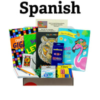 Beat the Boredom Box - Activities with Purpose -Spanish Senior Large Print Gift Basket Crossword Word Find & Coloring Books + Playing Cards & Note Cards